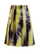 Matchesfashion.com Prada - Tie Dye Silk Faille Skirt - Womens - Black Green