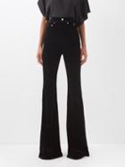 Rick Owens - Bolan High-rise Velvet Flared Trousers - Womens - Black