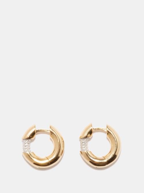 Otiumberg - Mini Crystal & 14kt Gold-vermeil Hoop Earrings - Womens - Gold Multi