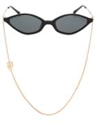 Matchesfashion.com Linda Farrow - 3 C1 Slim Cat Eye Sunglasses - Womens - Black