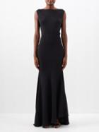 Raey - Cowl-back Seam-detail Silk Maxi Dress - Womens - Black