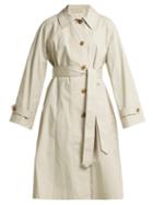 Matchesfashion.com Pswl - Single Breasted Cotton Trench Coat - Womens - Grey