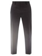Mens Rtw Fendi - Spotlight-print Gradient Wool-twill Trousers - Mens - Dark Grey