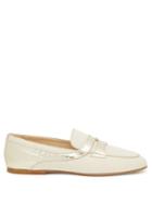 Matchesfashion.com Tod's - Croc-effect Panel Canvas Loafers - Womens - Cream Gold