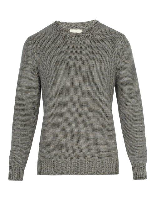 Matchesfashion.com Arj - The Patmos Cotton And Wool Blend Sweater - Mens - Blue