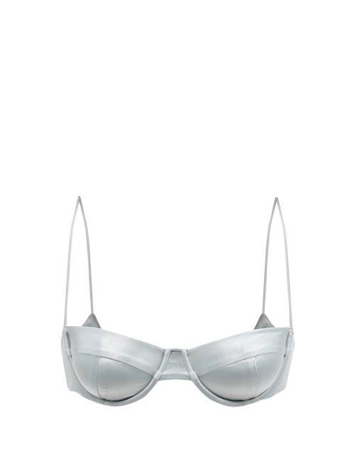 Matchesfashion.com Isa Boulder - Simple Underwired Bikini Top - Womens - Light Grey