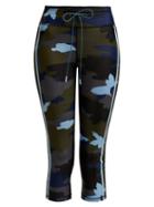 Matchesfashion.com The Upside - Camouflage Print Cropped Performance Leggings - Womens - Blue Multi