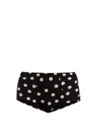 Matchesfashion.com Dolce & Gabbana - Polak Dot Print High Rise Bikini Briefs - Womens - Black Multi