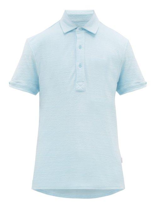 Matchesfashion.com Orlebar Brown - Sebastian Cotton Terry Polo Shirt - Mens - Blue
