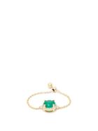 Matchesfashion.com Anissa Kermiche - May Diamond, Emerald & Gold Chain Ring - Womens - Green