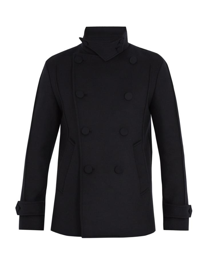 Wooyoungmi Funnel-collar Wool-blend Pea Coat
