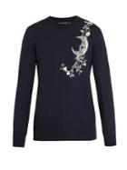 Alexander Mcqueen Moon-embroidered Cashmere-blend Sweater