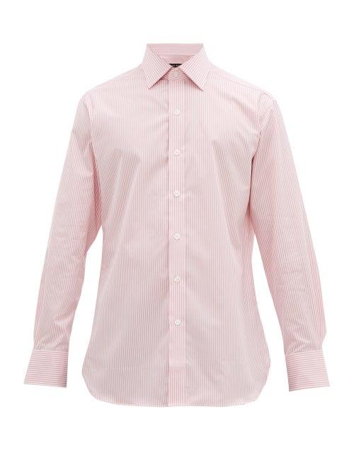 Matchesfashion.com Emma Willis - Striped Slim-fit Cotton Shirt - Mens - Pink