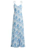 Matchesfashion.com Athena Procopiou - Kalua Bias Cut Maxi Dress - Womens - Blue White