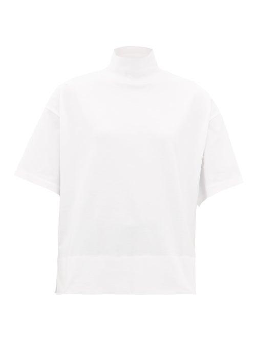 Matchesfashion.com Acne Studios - Mirka Mock-neck Cotton T-shirt - Womens - White