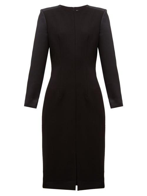 Matchesfashion.com Cefinn - Stretch Ponte Contrast Sleeve Pencil Dress - Womens - Black