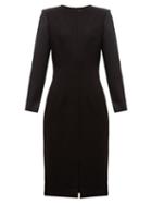 Matchesfashion.com Cefinn - Stretch Ponte Contrast Sleeve Pencil Dress - Womens - Black