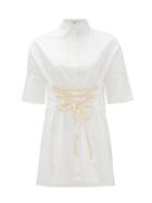 Matchesfashion.com White Story - Elle Lace-up Cotton-poplin Shirt - Womens - White