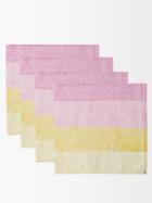 Summerill & Bishop - Set Of Four Shades Degrade-print Linen Napkins - Womens - Pink Multi