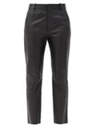 Matchesfashion.com Nili Lotan - Montauk Cropped Leather Slim-leg Trousers - Womens - Black