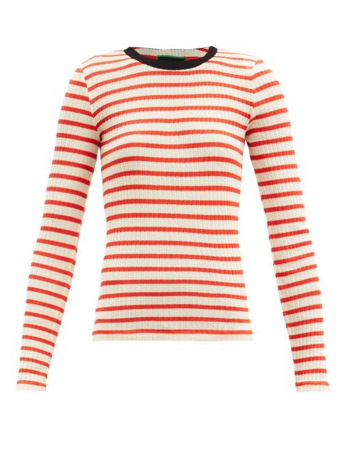 Matchesfashion.com La Fetiche - Striped Cotton-jersey Top - Womens - Red Multi