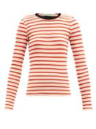 Matchesfashion.com La Fetiche - Striped Cotton-jersey Top - Womens - Red Multi