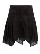 Matchesfashion.com Isabel Marant Toile - Akala Handkerchief Hem Cotton Skirt - Womens - Black