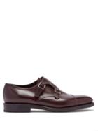 Matchesfashion.com John Lobb - William Double Monk Strap Leather Shoes - Mens - Burgundy