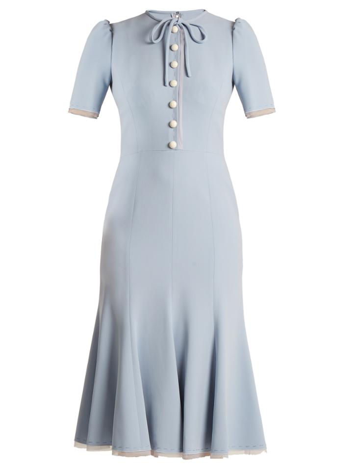 Dolce & Gabbana Short-sleeved Fluted-hem Cady Dress