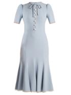 Dolce & Gabbana Short-sleeved Fluted-hem Cady Dress