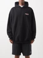 Balenciaga - Embroidered-logo Cotton-jersey Hooded Sweatshirt - Mens - Black White