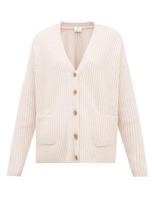 Matchesfashion.com Allude - Ribbed Cashmere Cardigan - Womens - Beige