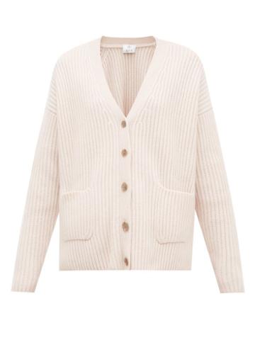 Matchesfashion.com Allude - Ribbed Cashmere Cardigan - Womens - Beige