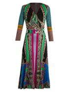 Etro Stripe And Paisley-print Silk-jersey Dress