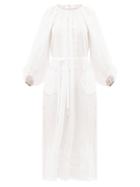 Matchesfashion.com Vita Kin - Stars Embroidered-linen Dress - Womens - White