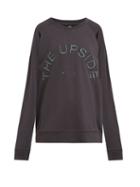 Matchesfashion.com The Upside - Embroidered Logo Cotton Jersey Sweatshirt - Womens - Dark Grey