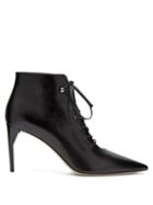 Matchesfashion.com Miu Miu - Lace Up Leather Ankle Boots - Womens - Black