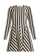 Valentino Striped Wool And Silk-blend Dress