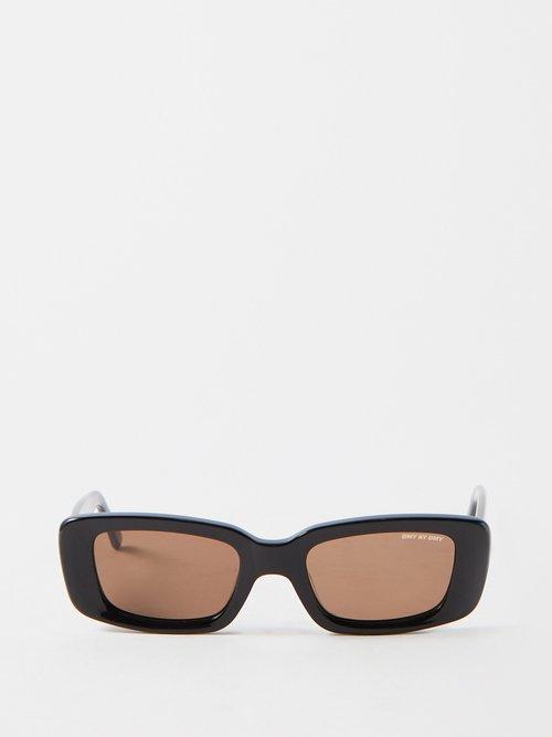 Dmy By Dmy - Preston Rectangular Acetate Sunglasses - Womens - Black