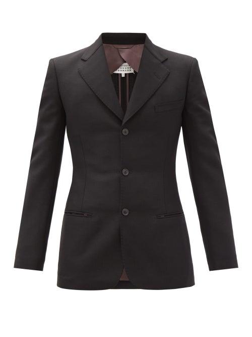 Matchesfashion.com Maison Margiela - Tack-stitched Single-breasted Wool-blend Suit - Mens - Black