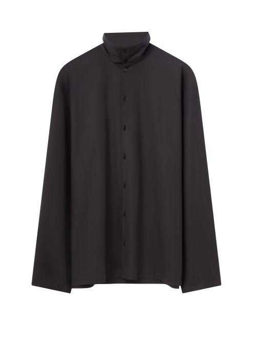 Lemaire - High-collar Poplin Shirt - Mens - Black
