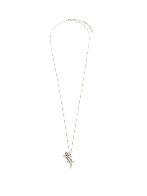 Saint Laurent - Crystal-embellished Charm Necklace - Mens - Silver