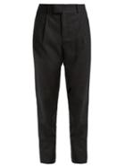 Matchesfashion.com Saint Laurent - Signature Pinstripe Wool Trousers - Womens - Black