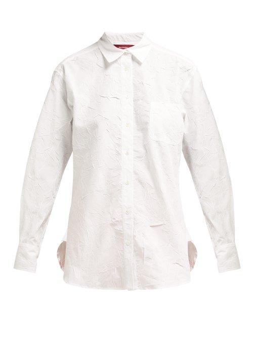 Matchesfashion.com Sies Marjan - Sander Cotton Blend Crinkled Poplin Shirt - Womens - White