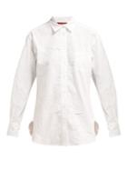 Matchesfashion.com Sies Marjan - Sander Cotton Blend Crinkled Poplin Shirt - Womens - White