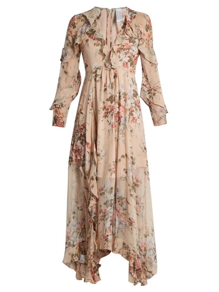 Zimmermann Aerial Flounce Silk Dress