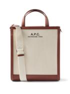 A.p.c. - Camille Leather-trimmed Canvas Tote Bag - Womens - Tan White