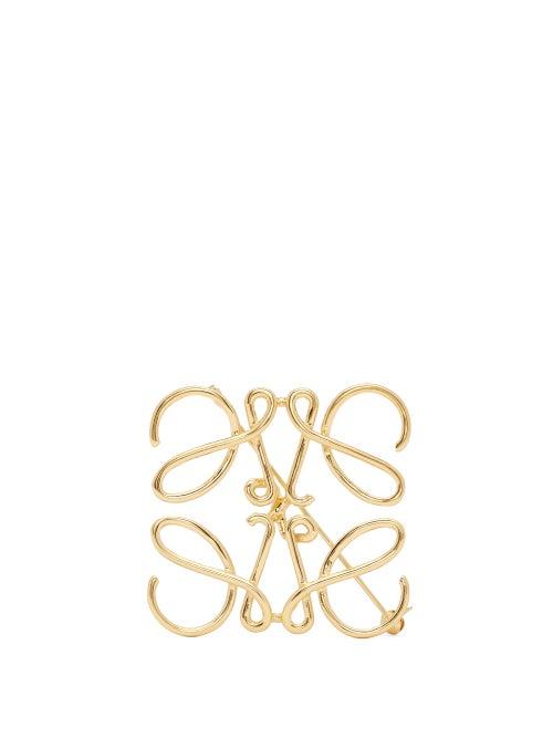 Loewe - Anagram Brooch - Womens - Gold