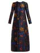 Matchesfashion.com La Doublej - Dragon Flower Maxi Dress - Womens - Blue Multi