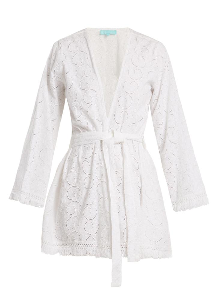 Melissa Odabash Pippa Embroidered Cotton Wrap Dress